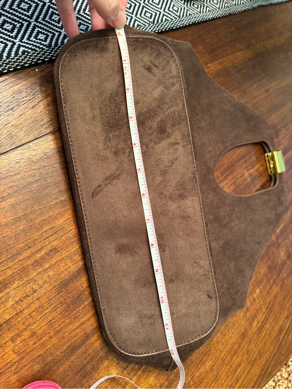 Anthropologie Faux-Suede Gilded Handle Tote Bag — Chocolate NWT - Picture 13 of 13